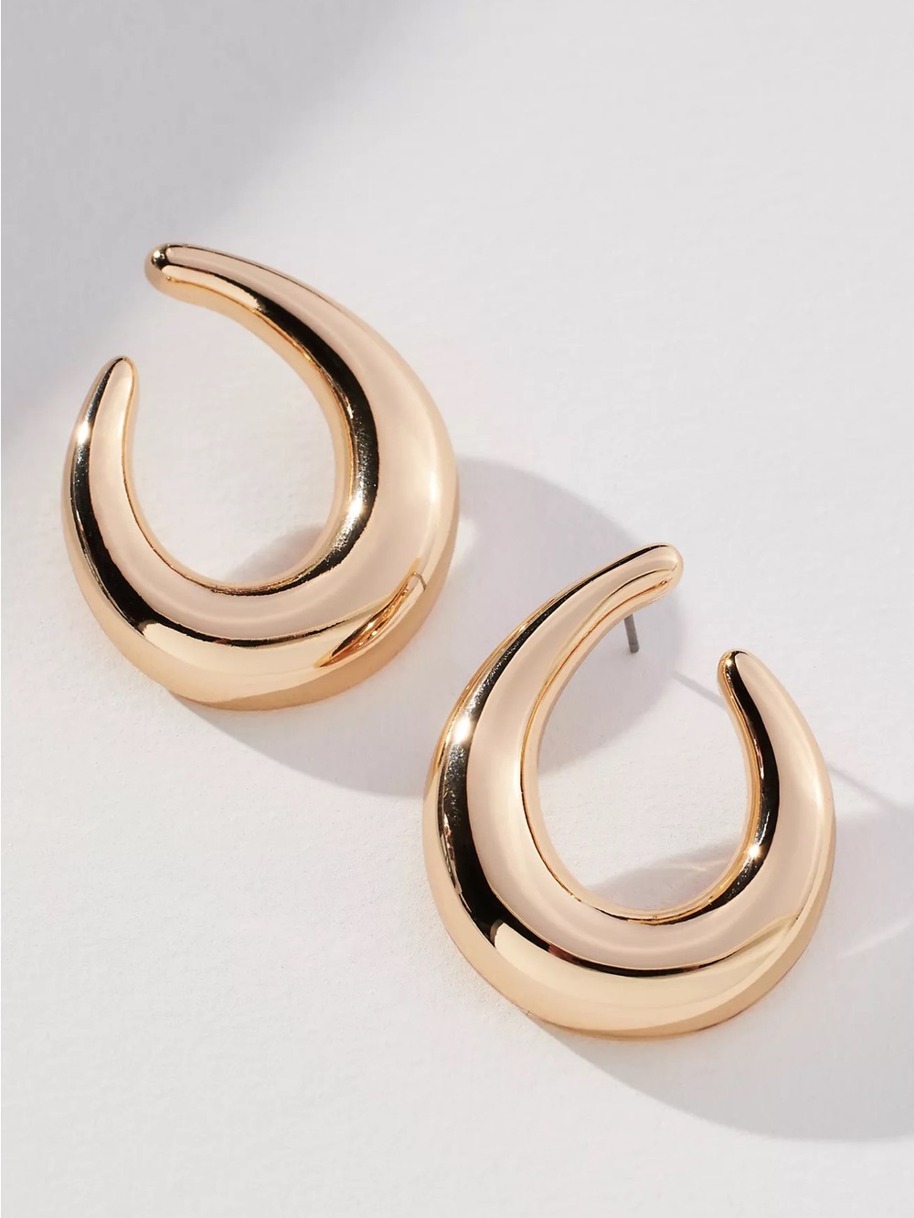 New Anthropologie Gold Open Circle Earrings